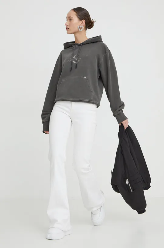 Βαμβακερή μπλούζα Karl Lagerfeld Jeans γκρί