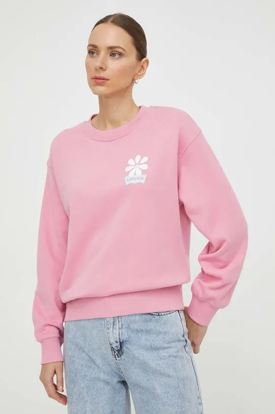 ροζ Βαμβακερή μπλούζα Levi's Γυναικεία