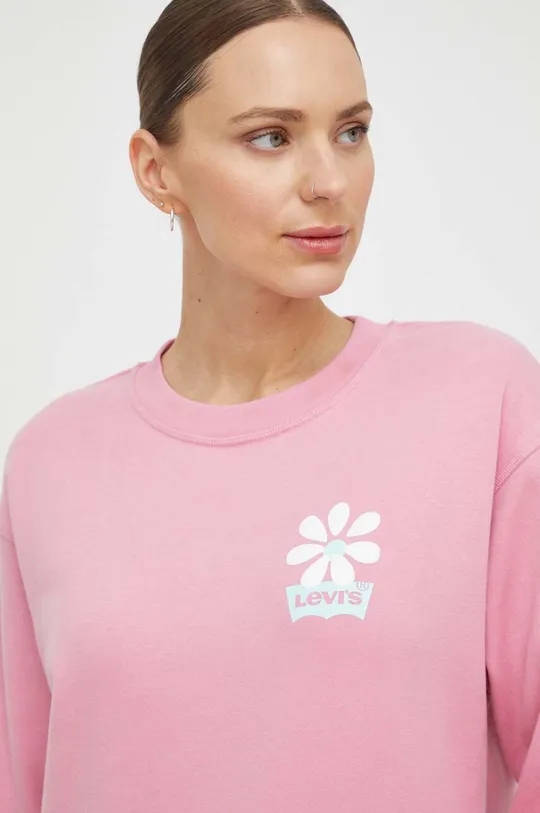 ροζ Βαμβακερή μπλούζα Levi's