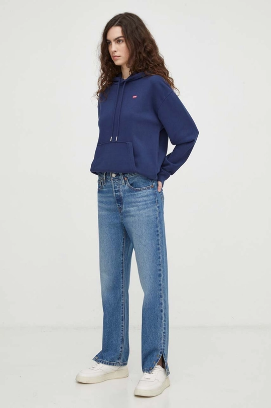 Levi's felpa in cotone blu navy