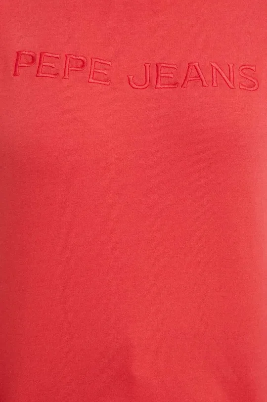 červená Bavlnená mikina Pepe Jeans Hanna