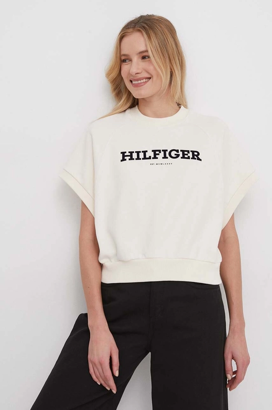 beżowy Tommy Hilfiger bluza bawełniana