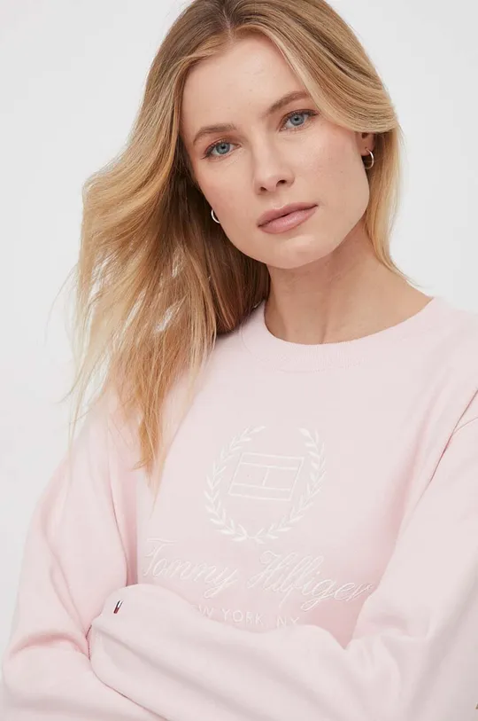 różowy Tommy Hilfiger bluza bawełniana