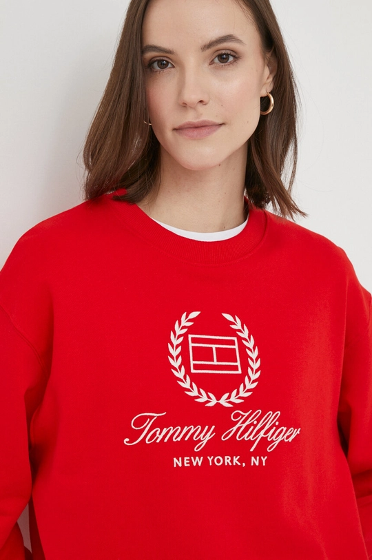 crvena Pamučna dukserica Tommy Hilfiger