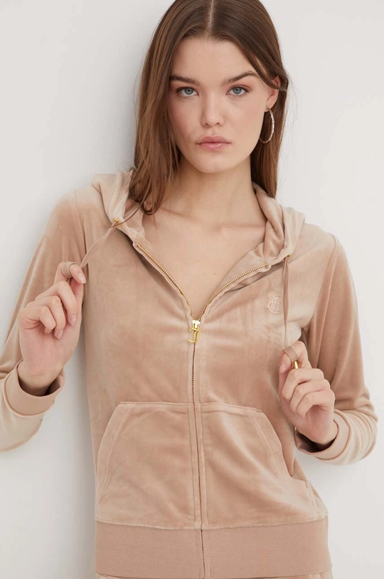 beżowy Juicy Couture bluza welurowa Damski