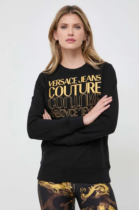 Pamučna dukserica Versace Jeans Couture crna