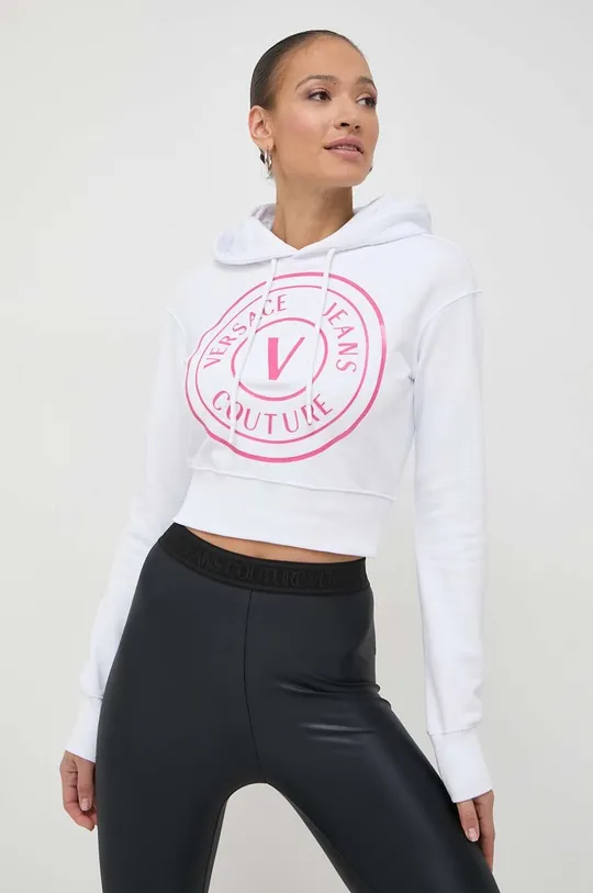 bela Bombažen pulover Versace Jeans Couture Ženski