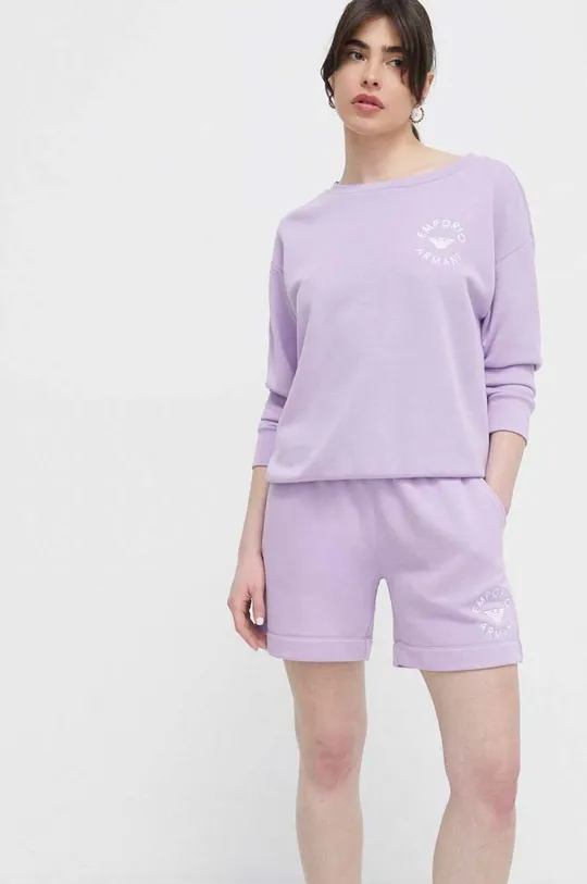 Plážová mikina Emporio Armani Underwear fialová