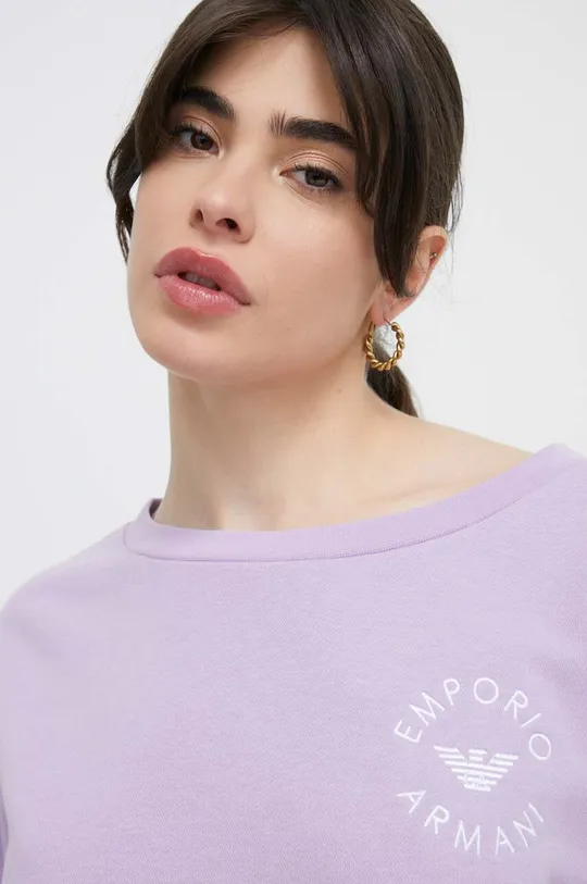 fioletowy Emporio Armani Underwear bluza plażowa