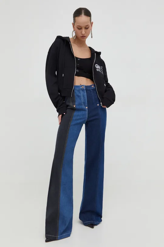 Moschino Jeans pamut melegítőfelső fekete