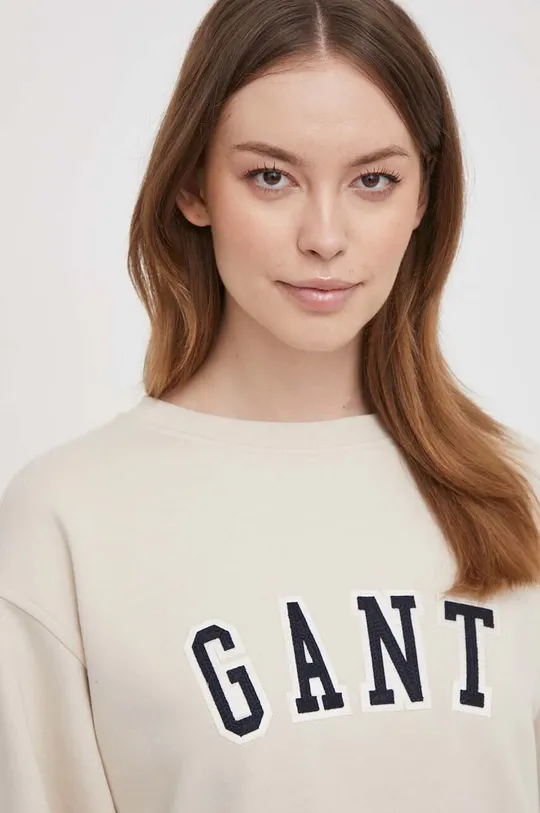 bež Bombažen pulover Gant