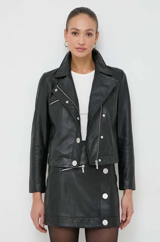 μαύρο Δερμάτινo jacket Armani Exchange Γυναικεία