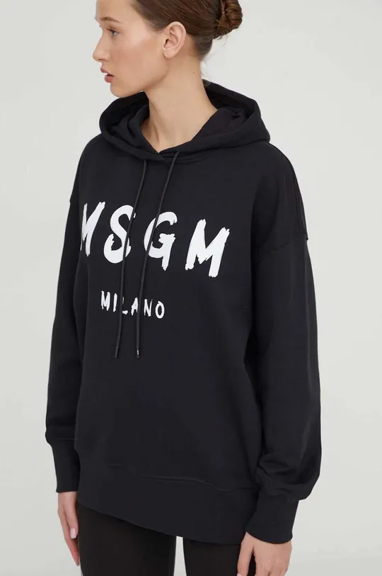 Bombažen pulover MSGM črna