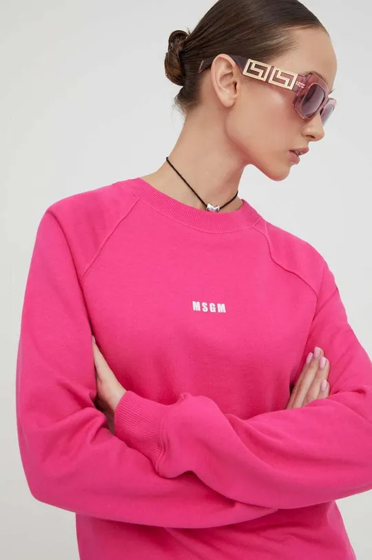 roza Bombažen pulover MSGM Ženski