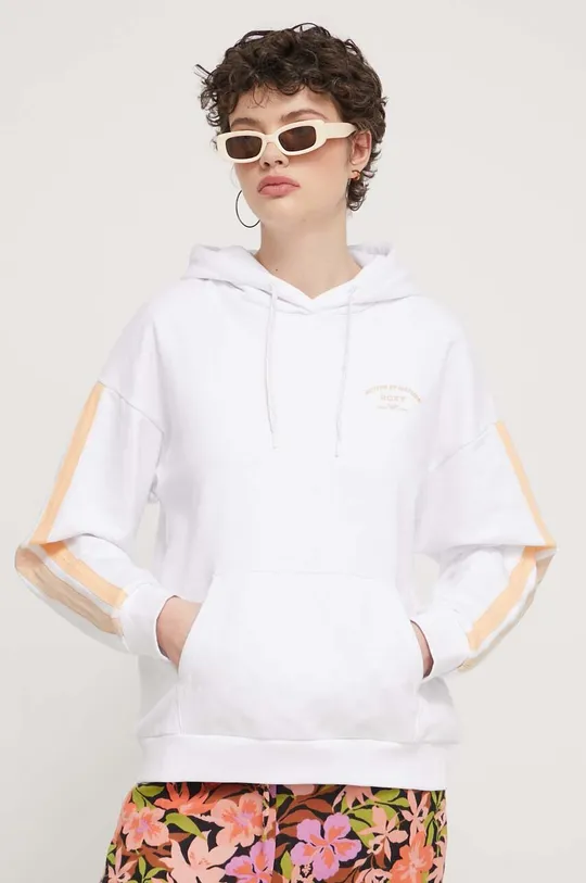 bela Bombažen pulover Roxy Essential Energy Ženski
