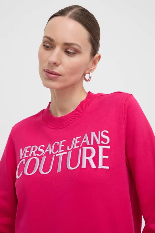 roza Bombažen pulover Versace Jeans Couture