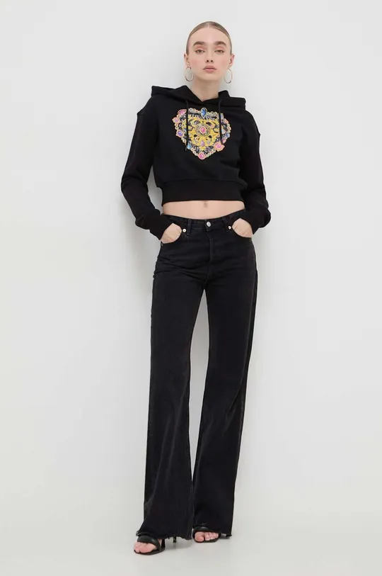 Pamučna dukserica Versace Jeans Couture crna