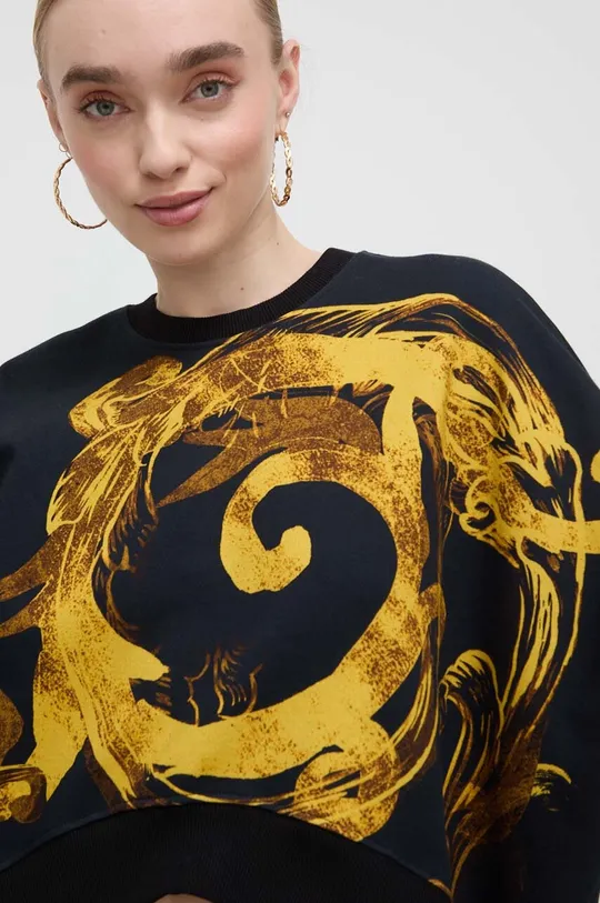 crna Pamučna dukserica Versace Jeans Couture