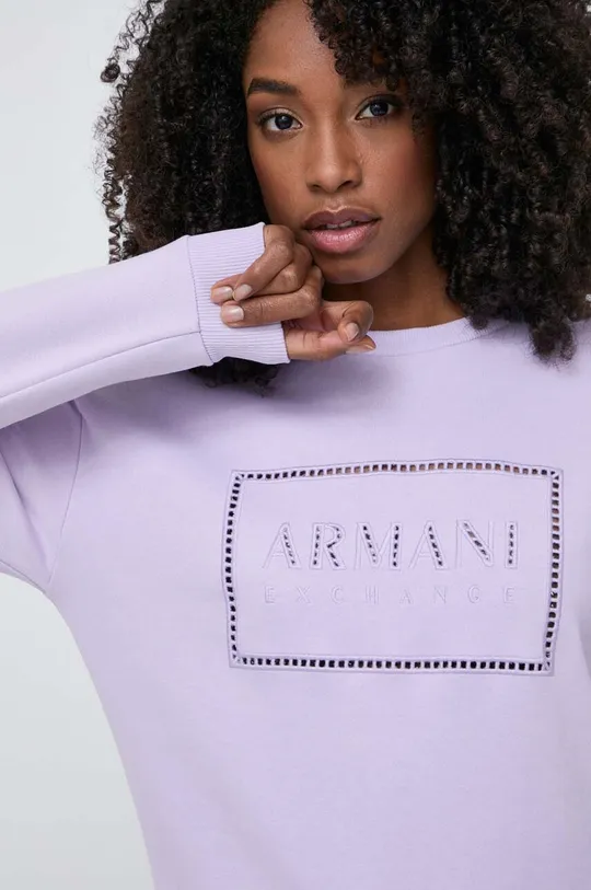 vijolična Bombažen pulover Armani Exchange
