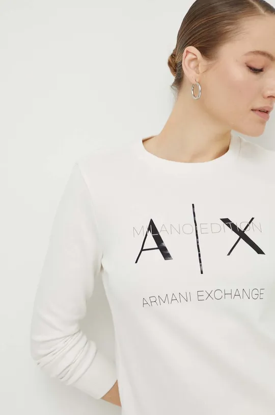 μπεζ Βαμβακερή μπλούζα Armani Exchange