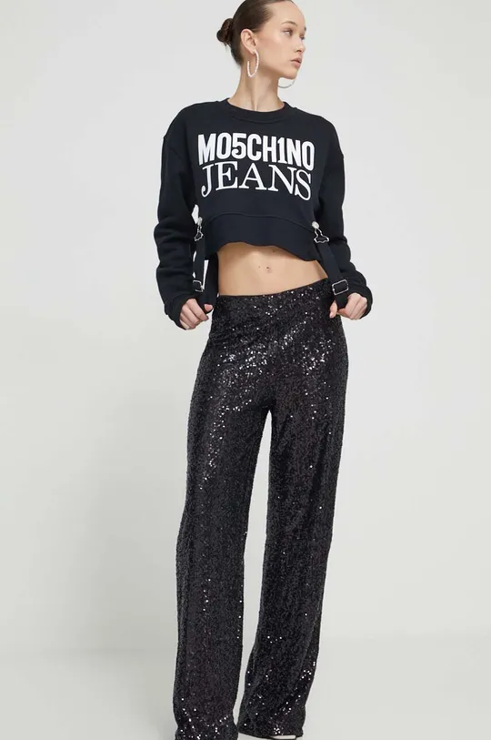 Bavlnená mikina Moschino Jeans čierna