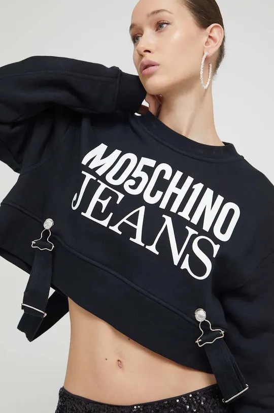čierna Bavlnená mikina Moschino Jeans