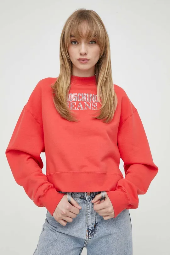 κόκκινο Βαμβακερή μπλούζα Moschino Jeans Γυναικεία