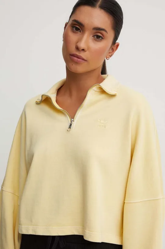 rumena Bombažen pulover adidas Originals Ženski