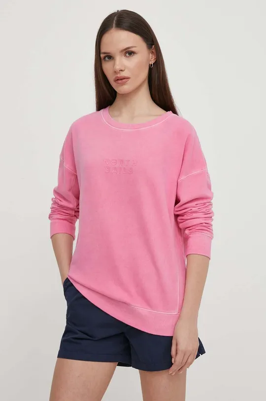 ροζ Βαμβακερή μπλούζα North Sails Γυναικεία