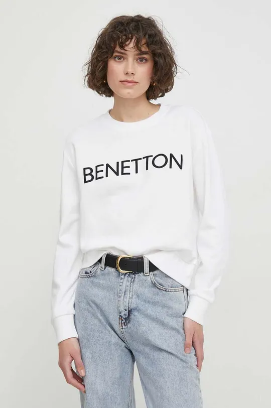 biały United Colors of Benetton bluza bawełniana Damski