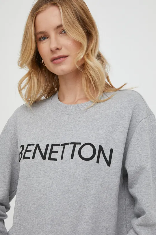 szary United Colors of Benetton bluza bawełniana