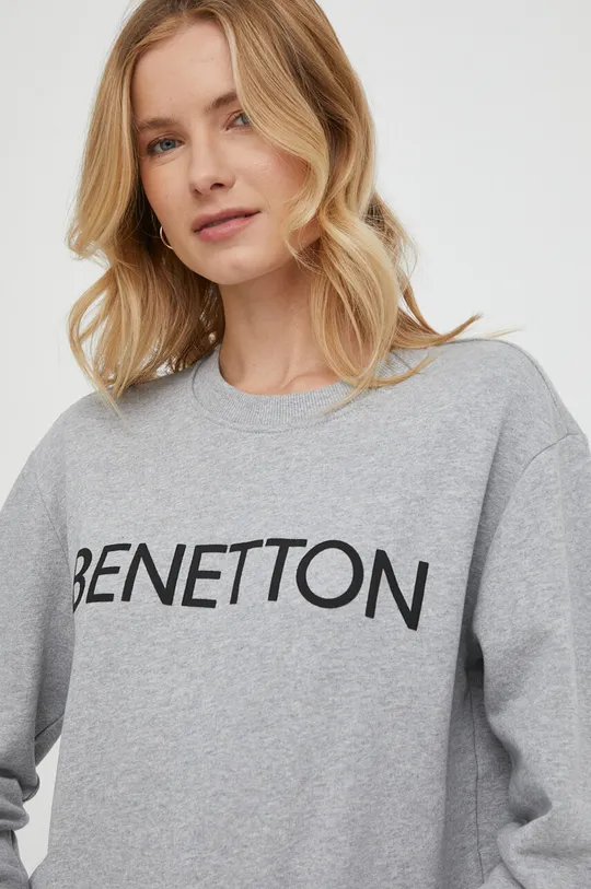 γκρί Βαμβακερή μπλούζα United Colors of Benetton