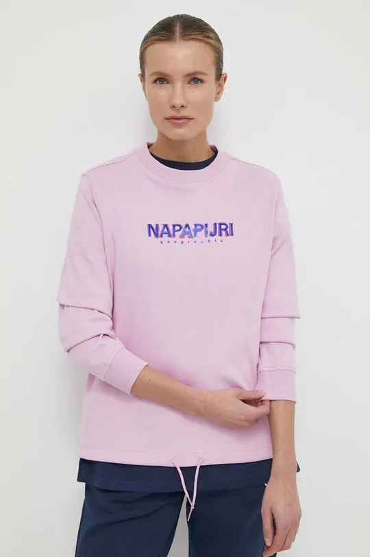 roza Bombažen pulover Napapijri B-Kreis Ženski