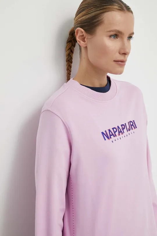 ροζ Βαμβακερή μπλούζα Napapijri B-Kreis B-Kreis