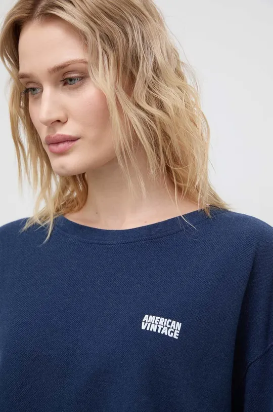 mornarsko modra Bombažen pulover American Vintage
