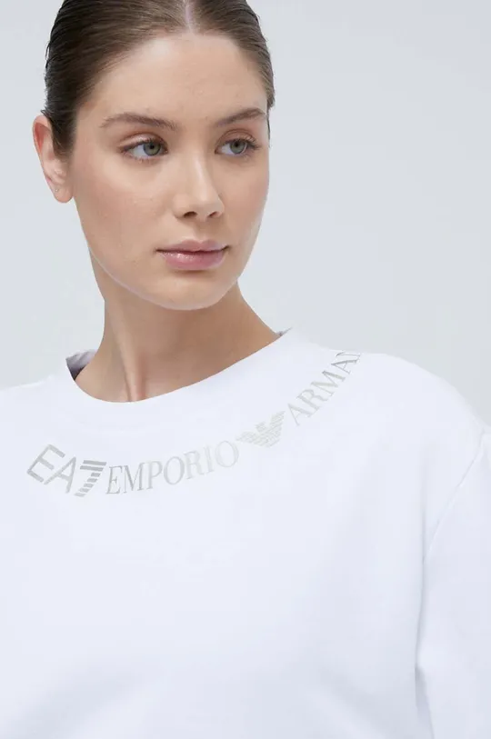 λευκό Βαμβακερή μπλούζα EA7 Emporio Armani