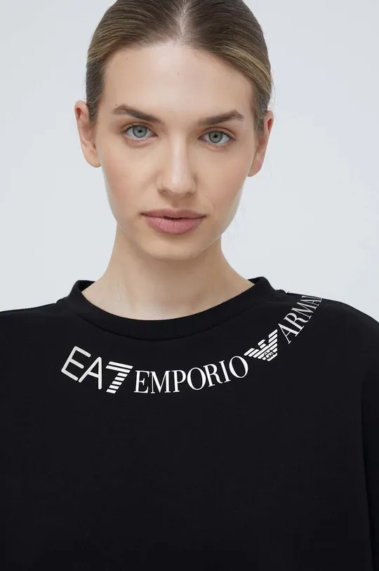 czarny EA7 Emporio Armani bluza bawełniana