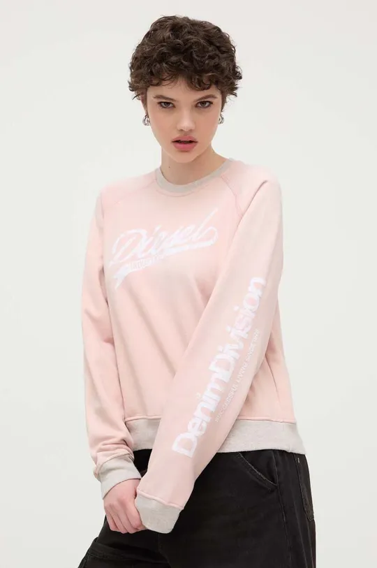 Βαμβακερή μπλούζα Diesel ροζ