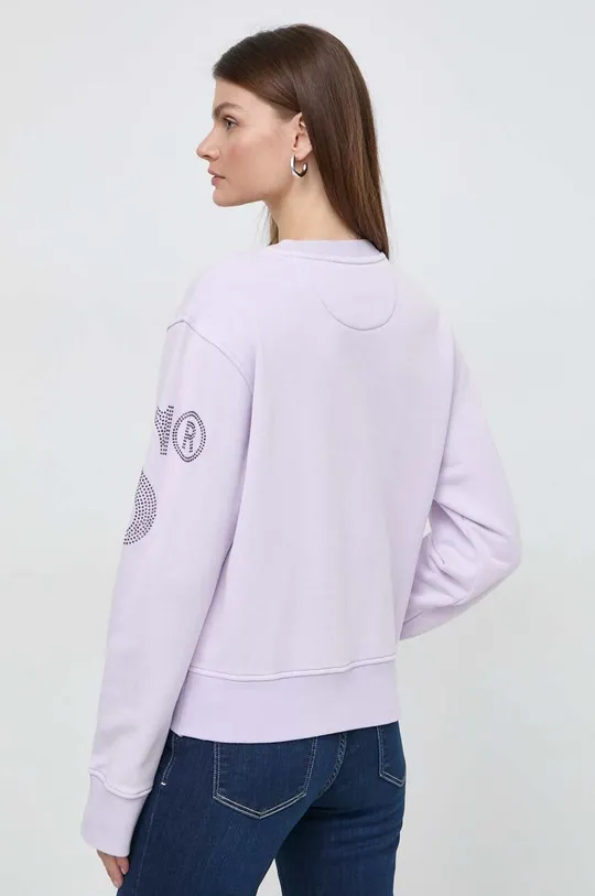 Bombažen pulover Guess vijolična