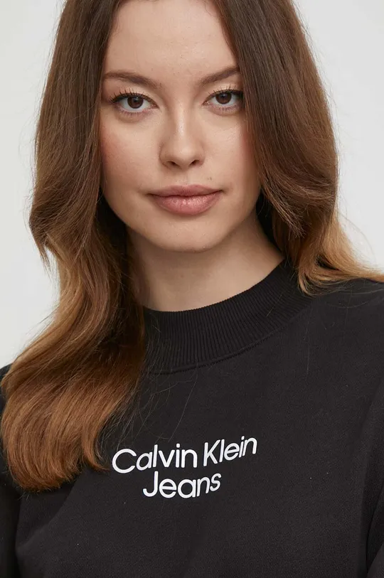 μαύρο Βαμβακερή μπλούζα Calvin Klein Jeans