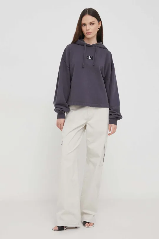 Calvin Klein Jeans felpa in cotone grigio