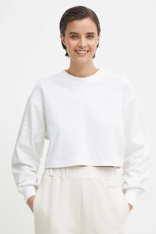 bijela Pamučna dukserica Calvin Klein Jeans Ženski