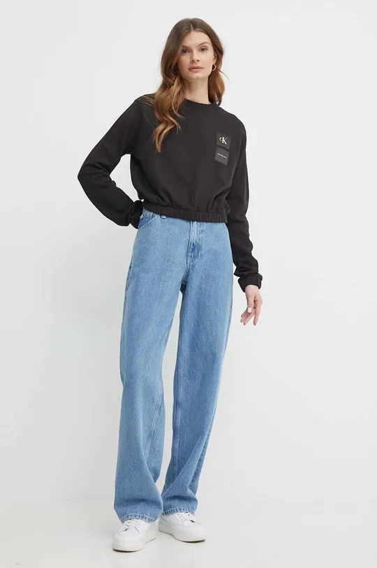 Хлопковая кофта Calvin Klein Jeans чёрный