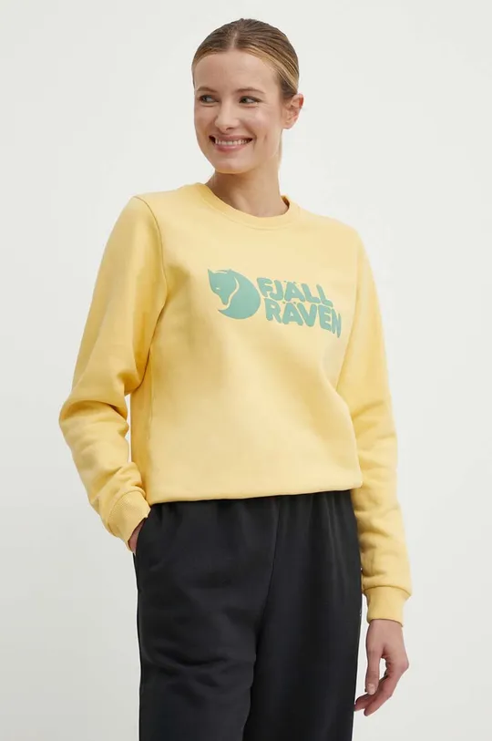 rumena Bombažen pulover Fjallraven Ženski