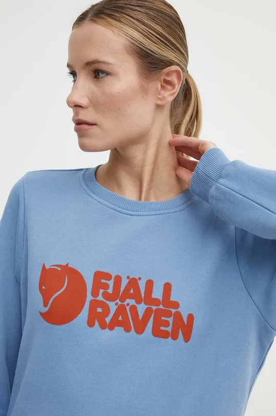 μπλε Βαμβακερή μπλούζα Fjallraven Fjällräven Logo Sweater Γυναικεία