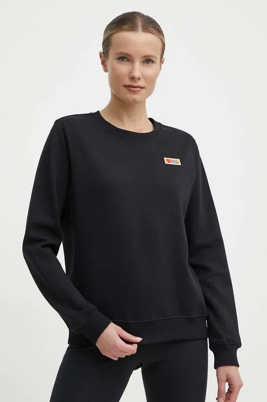 czarny Fjallraven bluza bawełniana Vardag Sweater Damski