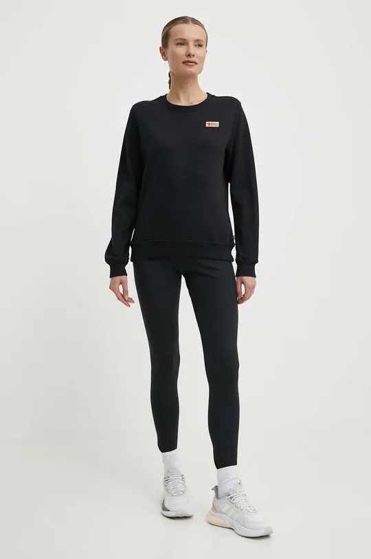 Βαμβακερή μπλούζα Fjallraven Vardag Sweater μαύρο