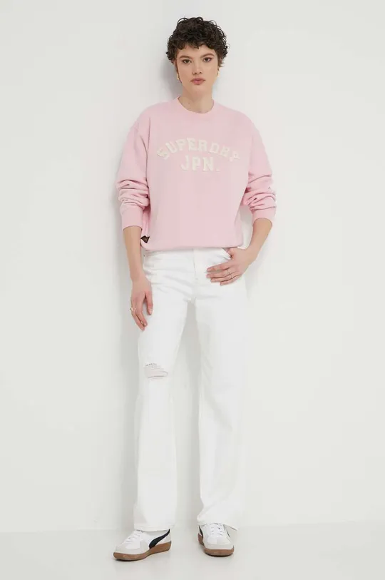 Superdry bluza różowy