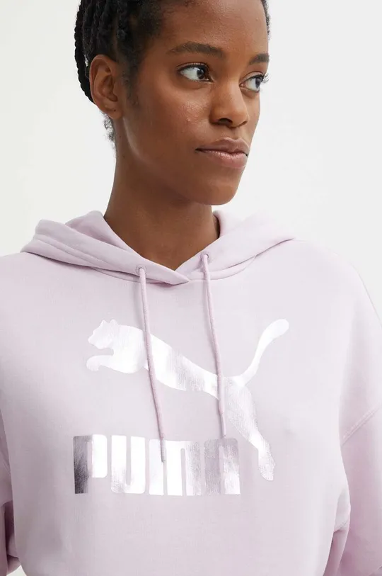 violet Puma sweatshirt CLASSICS Shiny Logo Hoodie