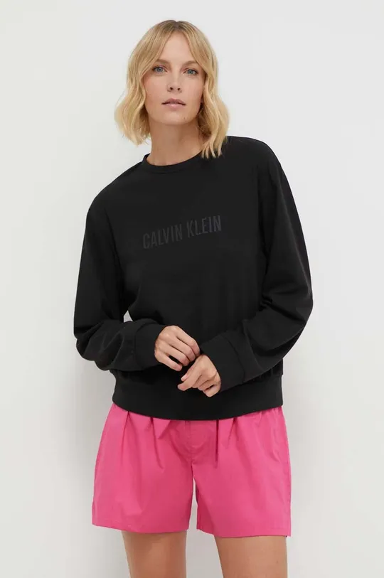 Majica z dolgimi rokavi lounge Calvin Klein Underwear črna